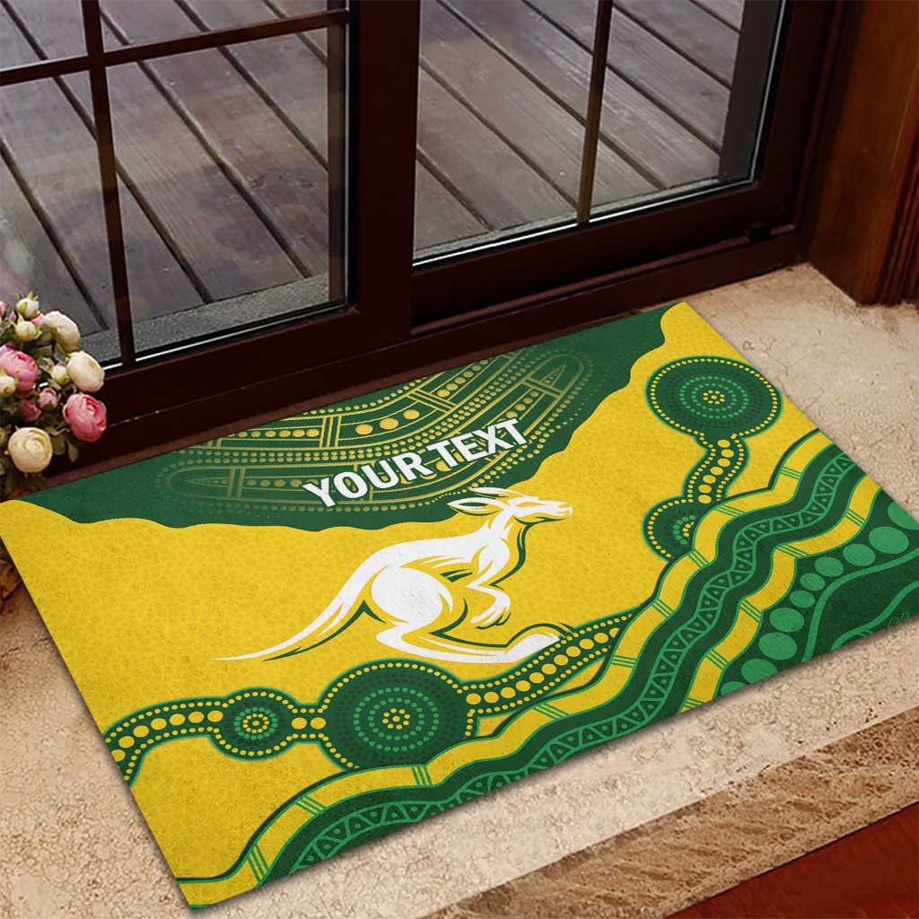 Custom Australia Hockeyroos Rubber Doormat Aussie Kangaroo Indigenous Art