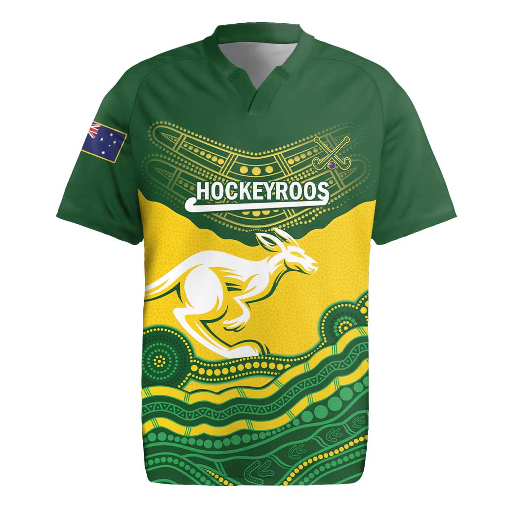 Custom Australia Hockeyroos Rugby Jersey Aussie Kangaroo Indigenous Art