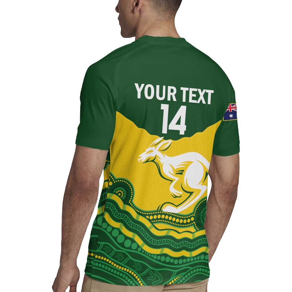 Custom Australia Hockeyroos Rugby Jersey Aussie Kangaroo Indigenous Art