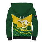 Custom Australia Hockeyroos Sherpa Hoodie Aussie Kangaroo Indigenous Art