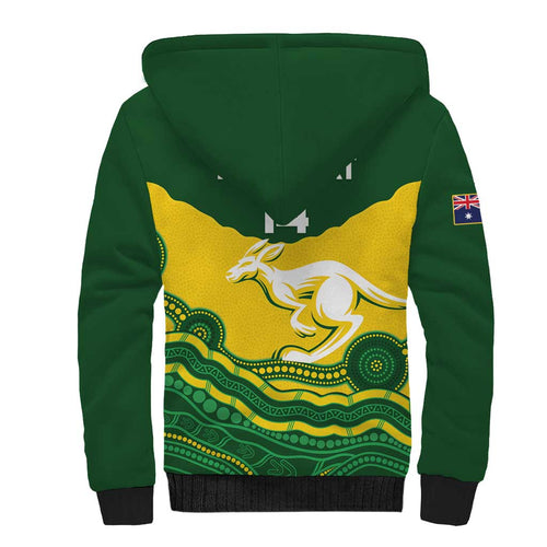 Custom Australia Hockeyroos Sherpa Hoodie Aussie Kangaroo Indigenous Art