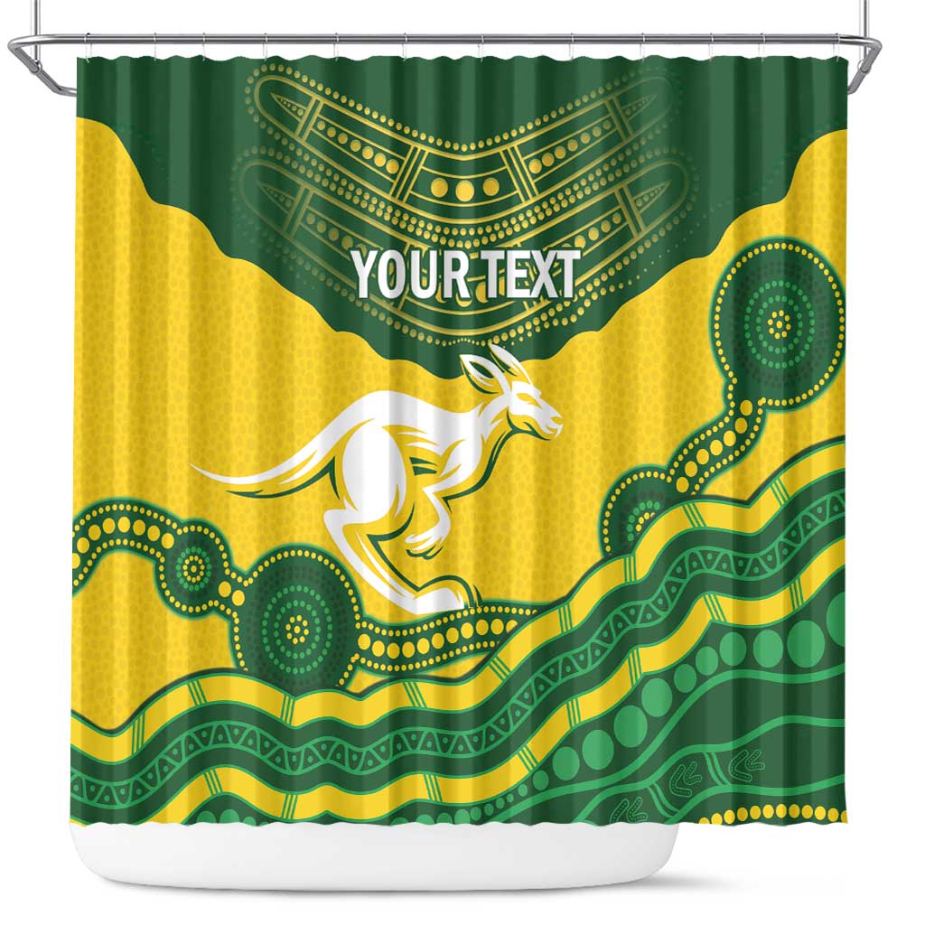 Custom Australia Hockeyroos Shower Curtain Aussie Kangaroo Indigenous Art