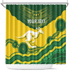 Custom Australia Hockeyroos Shower Curtain Aussie Kangaroo Indigenous Art