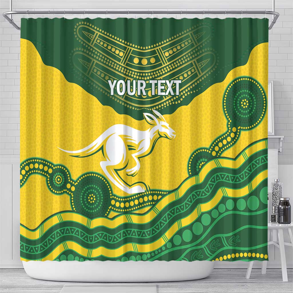 Custom Australia Hockeyroos Shower Curtain Aussie Kangaroo Indigenous Art