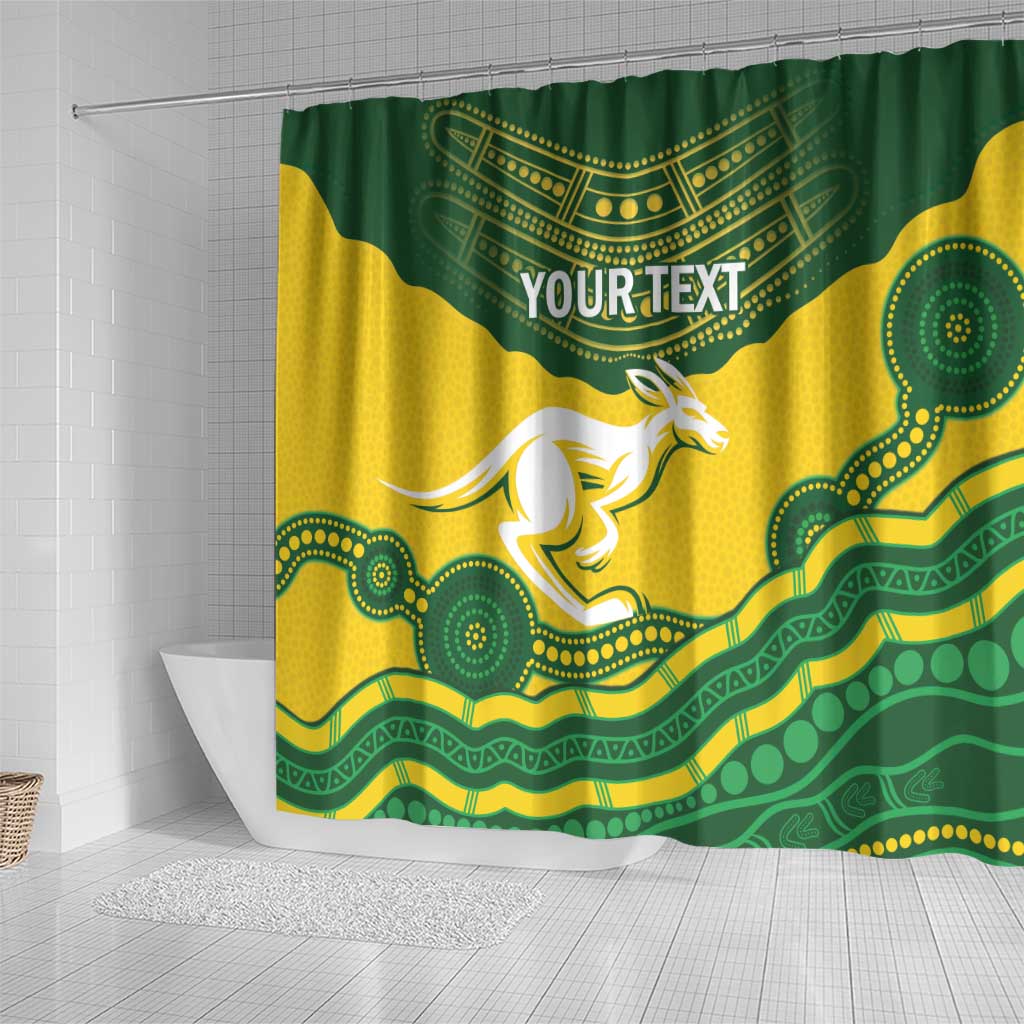 Custom Australia Hockeyroos Shower Curtain Aussie Kangaroo Indigenous Art