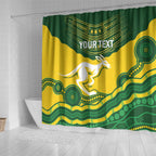 Custom Australia Hockeyroos Shower Curtain Aussie Kangaroo Indigenous Art
