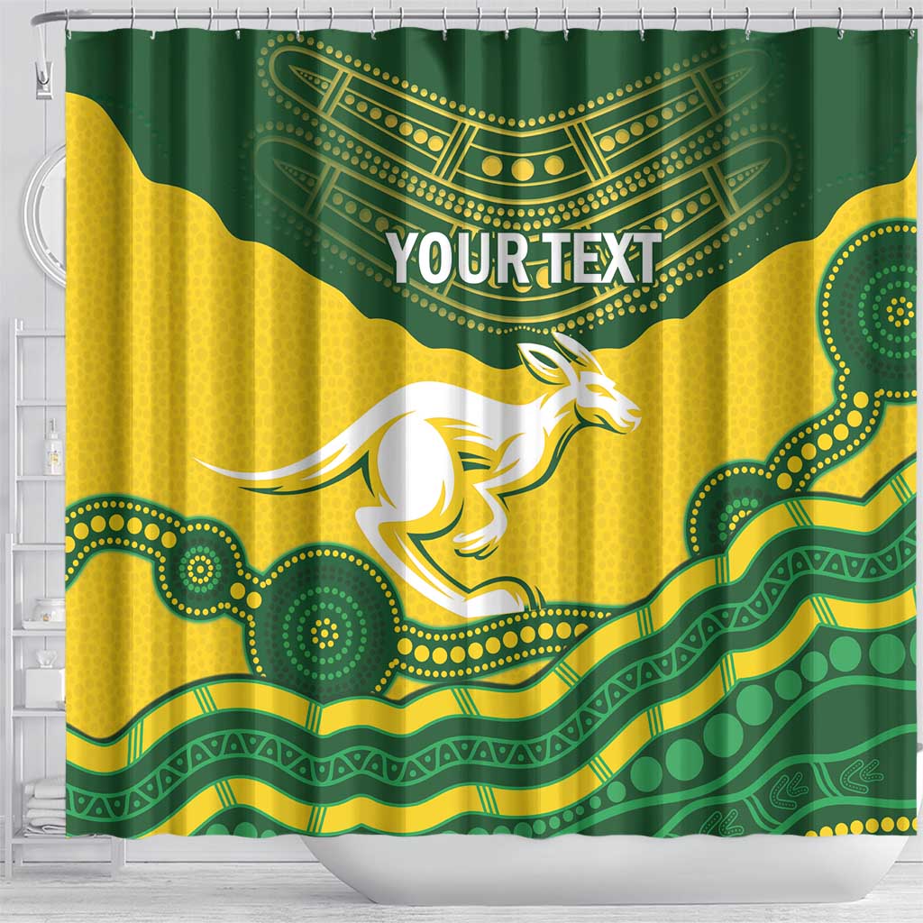 Custom Australia Hockeyroos Shower Curtain Aussie Kangaroo Indigenous Art