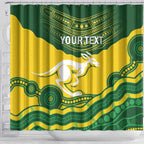 Custom Australia Hockeyroos Shower Curtain Aussie Kangaroo Indigenous Art