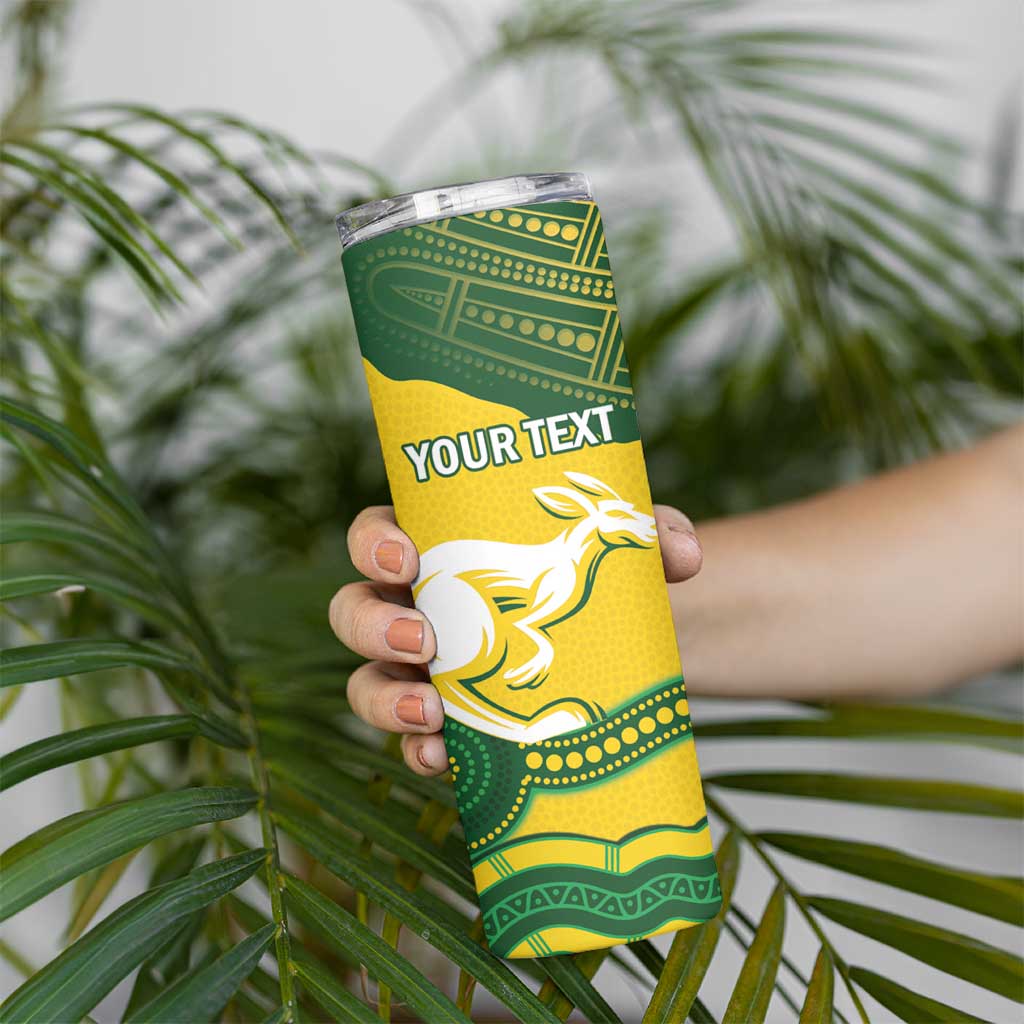Personalised Australia Hockeyroos Skinny Tumbler Aussie Kangaroo Indigenous Art
