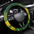 Australia Hockeyroos Steering Wheel Cover Aussie Kangaroo Indigenous Art