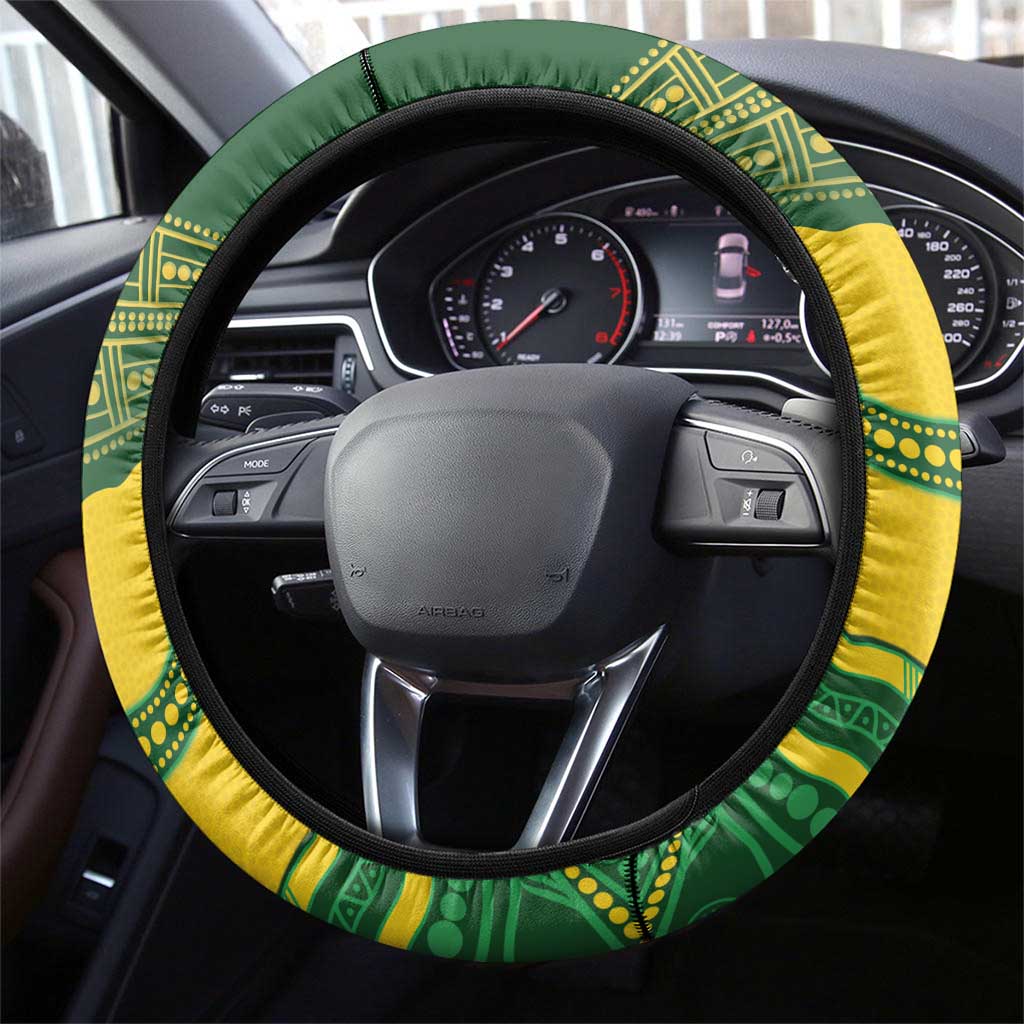 Australia Hockeyroos Steering Wheel Cover Aussie Kangaroo Indigenous Art