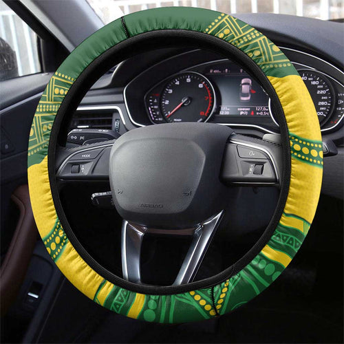 Australia Hockeyroos Steering Wheel Cover Aussie Kangaroo Indigenous Art