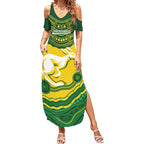 Custom Australia Hockeyroos Summer Maxi Dress Aussie Kangaroo Indigenous Art