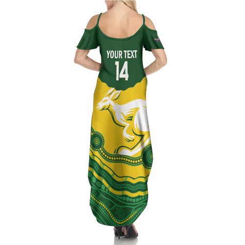Custom Australia Hockeyroos Summer Maxi Dress Aussie Kangaroo Indigenous Art