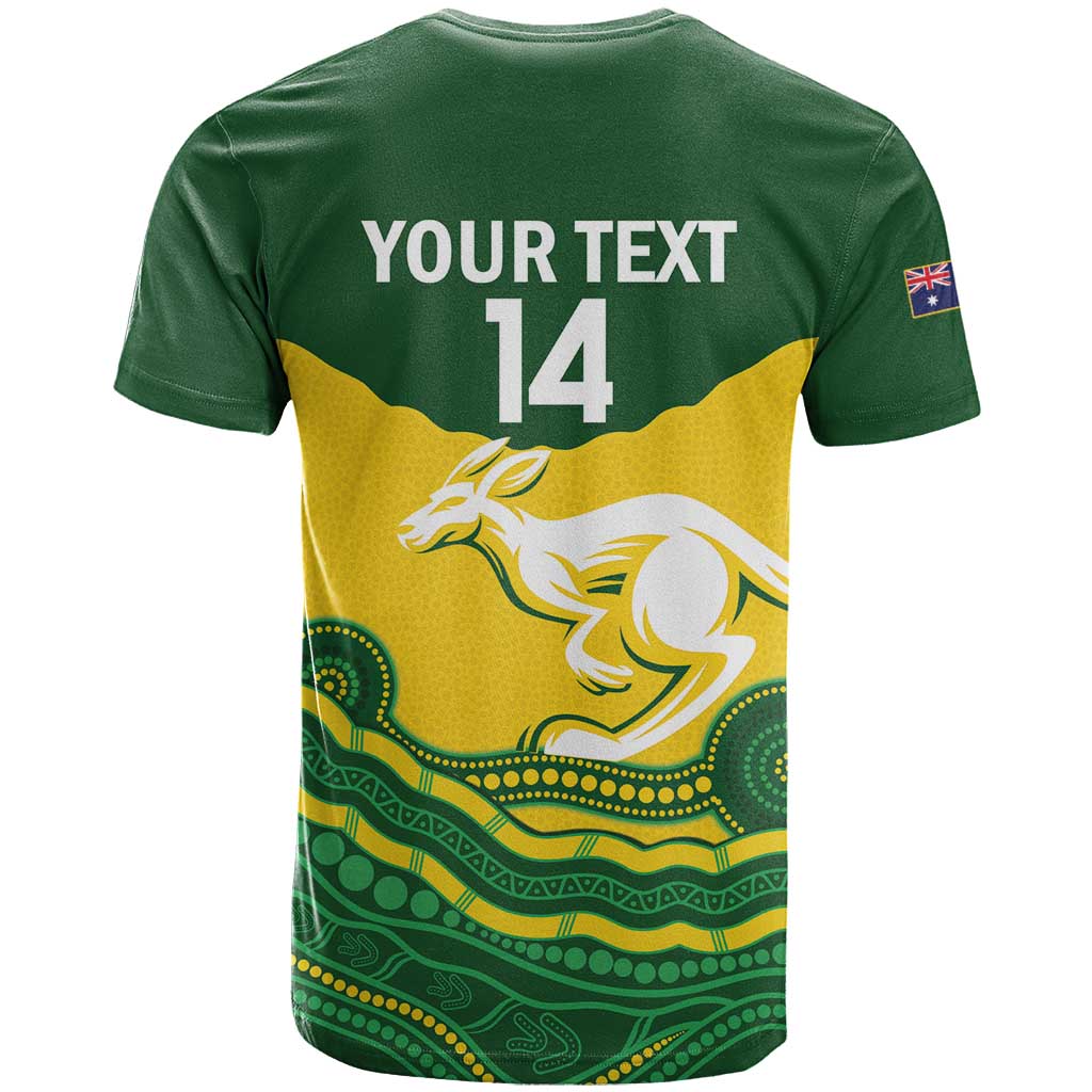 Custom Australia Hockeyroos T Shirt Aussie Kangaroo Indigenous Art