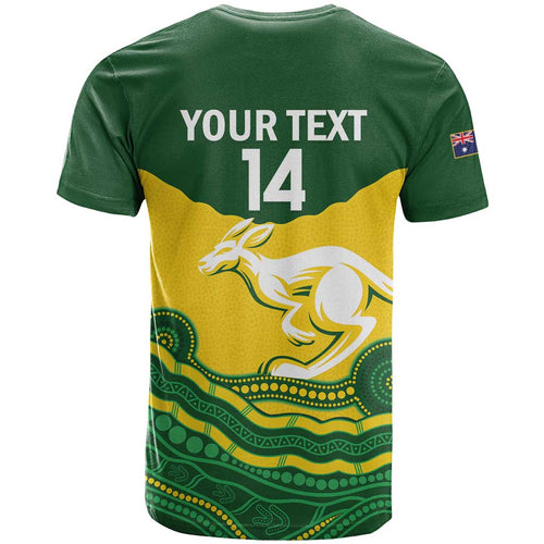 Custom Australia Hockeyroos T Shirt Aussie Kangaroo Indigenous Art