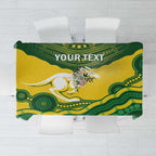Custom Australia Hockeyroos Tablecloth Aussie Kangaroo Indigenous Art