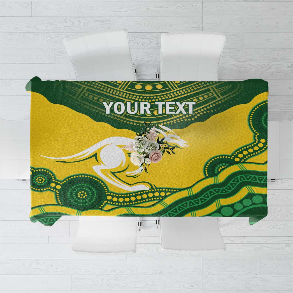 Custom Australia Hockeyroos Tablecloth Aussie Kangaroo Indigenous Art