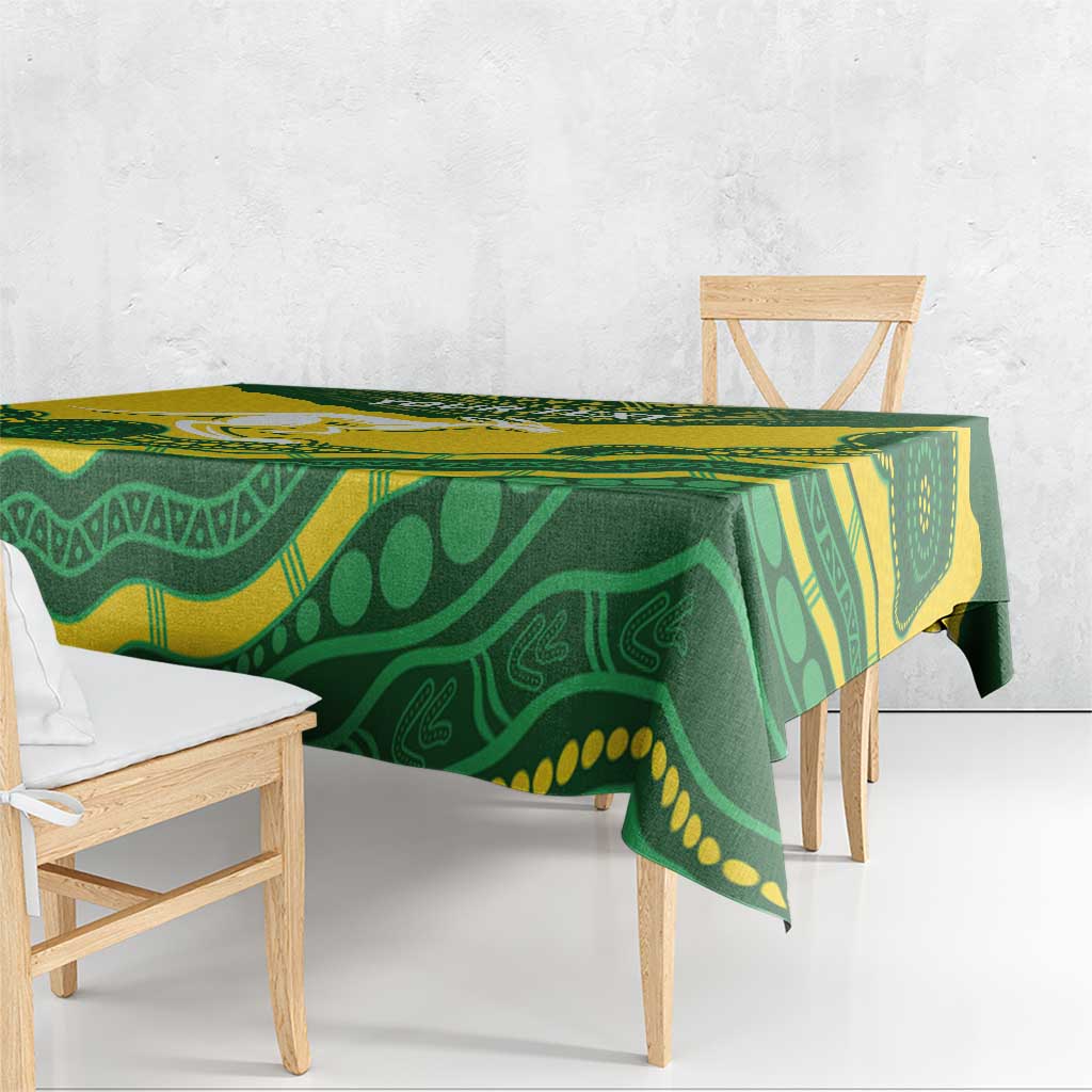 Custom Australia Hockeyroos Tablecloth Aussie Kangaroo Indigenous Art