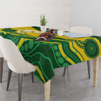 Custom Australia Hockeyroos Tablecloth Aussie Kangaroo Indigenous Art
