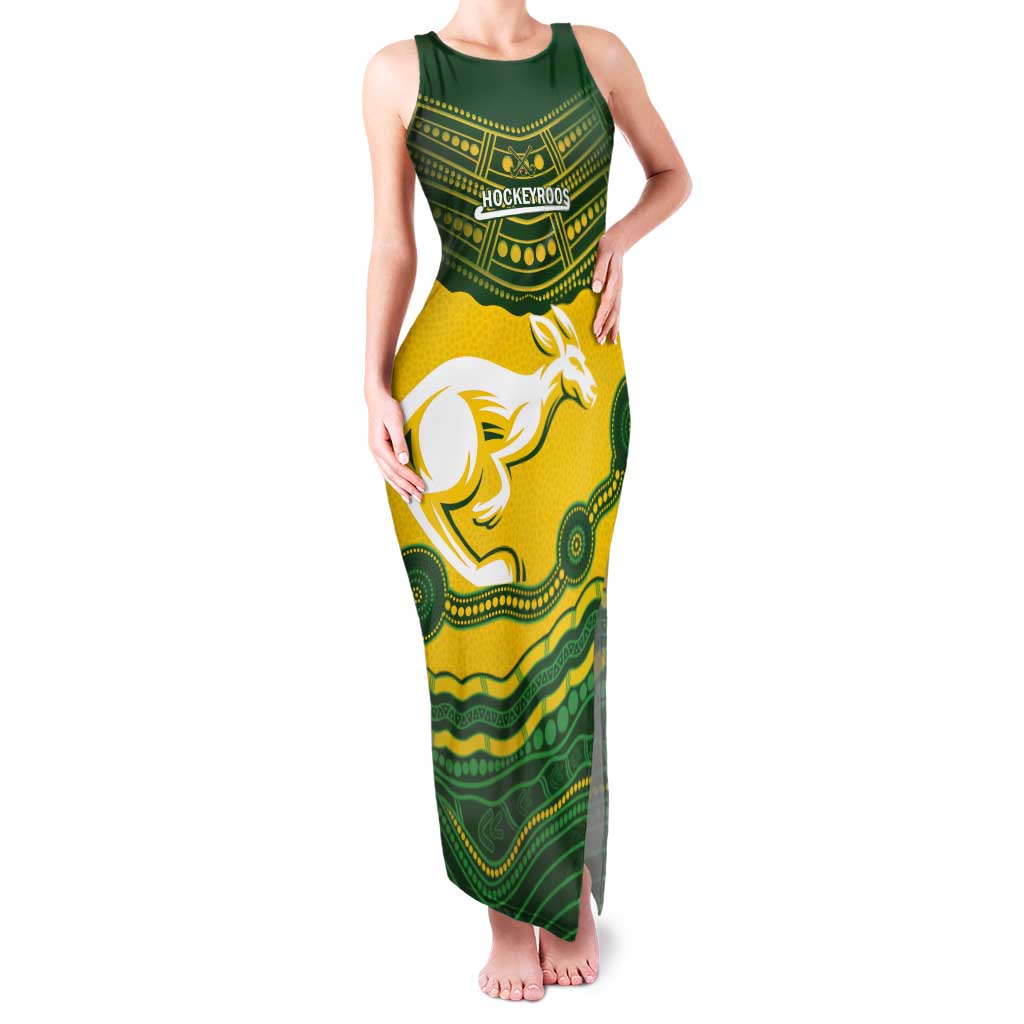 Custom Australia Hockeyroos Tank Maxi Dress Aussie Kangaroo Indigenous Art