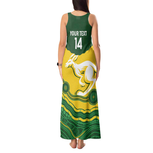 Custom Australia Hockeyroos Tank Maxi Dress Aussie Kangaroo Indigenous Art