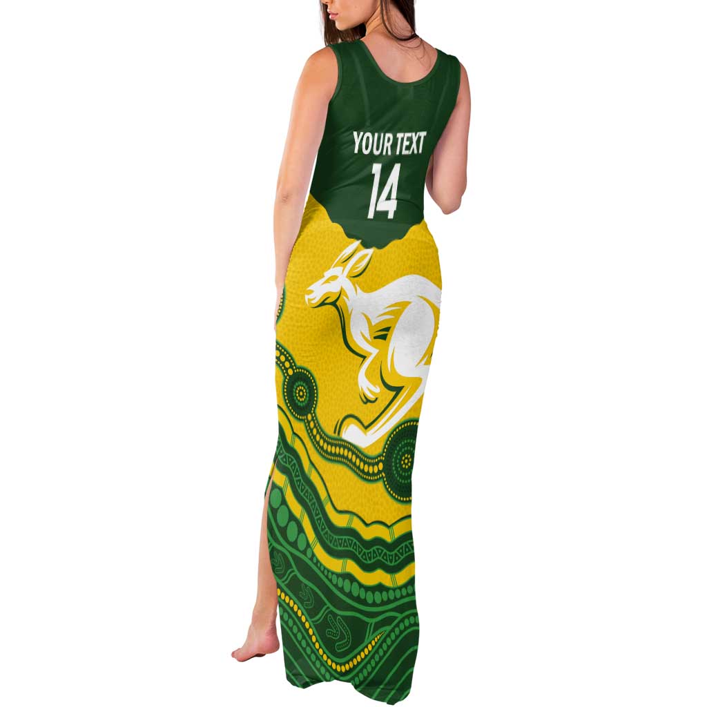 Custom Australia Hockeyroos Tank Maxi Dress Aussie Kangaroo Indigenous Art