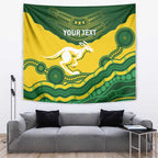 Custom Australia Hockeyroos Tapestry Aussie Kangaroo Indigenous Art