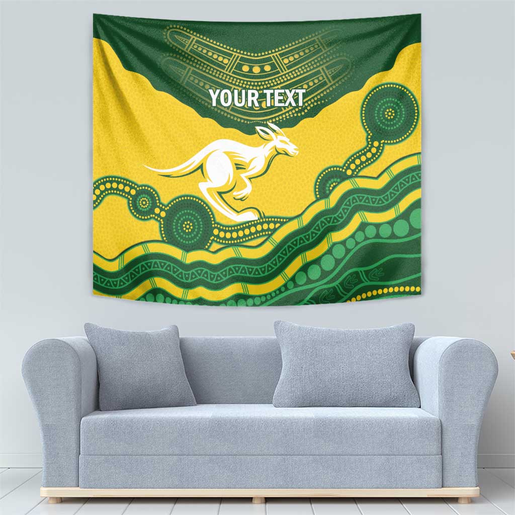 Custom Australia Hockeyroos Tapestry Aussie Kangaroo Indigenous Art