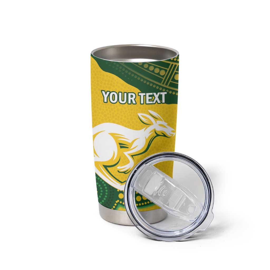 Personalised Australia Hockeyroos Tumbler Cup Aussie Kangaroo Indigenous Art