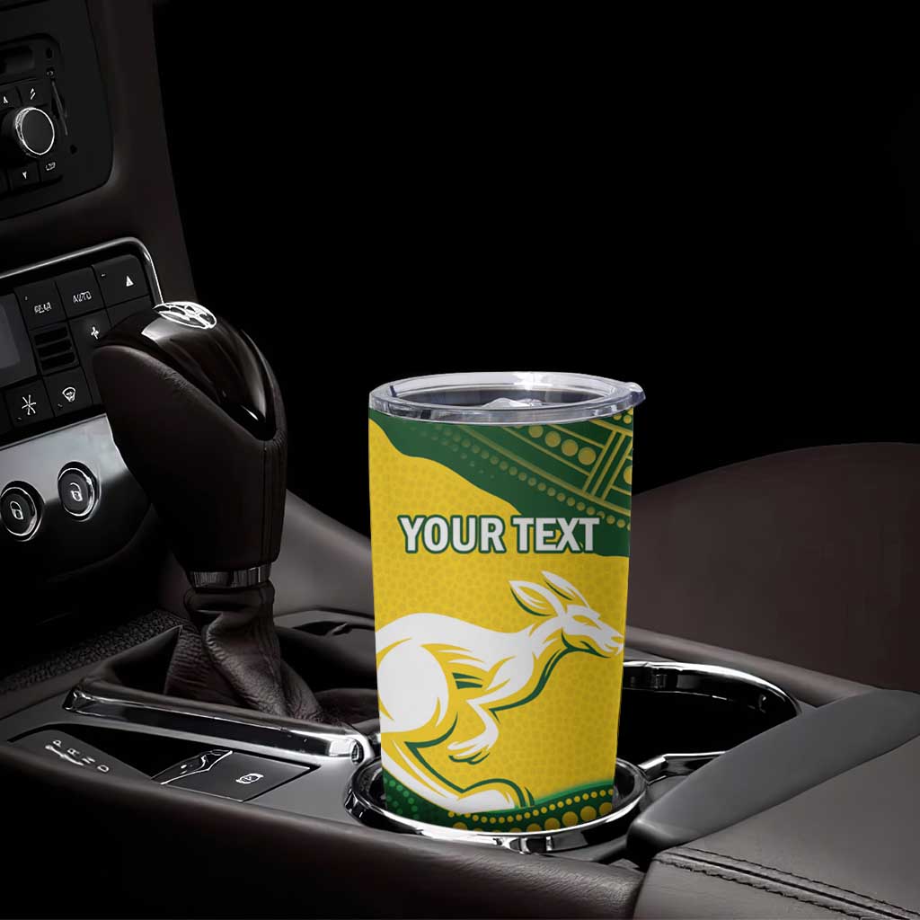 Personalised Australia Hockeyroos Tumbler Cup Aussie Kangaroo Indigenous Art