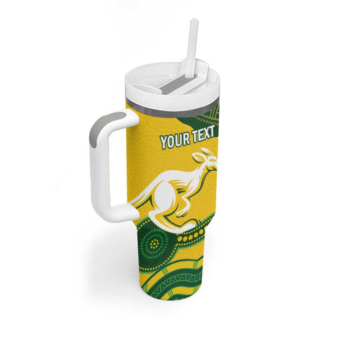 Personalised Australia Hockeyroos Tumbler With Handle Aussie Kangaroo Indigenous Art