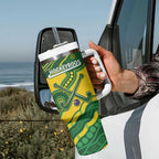 Personalised Australia Hockeyroos Tumbler With Handle Aussie Kangaroo Indigenous Art