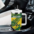 Personalised Australia Hockeyroos Tumbler With Handle Aussie Kangaroo Indigenous Art