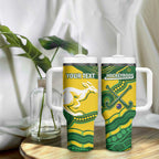 Personalised Australia Hockeyroos Tumbler With Handle Aussie Kangaroo Indigenous Art