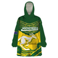 Custom Australia Hockeyroos Wearable Blanket Hoodie Aussie Kangaroo Indigenous Art