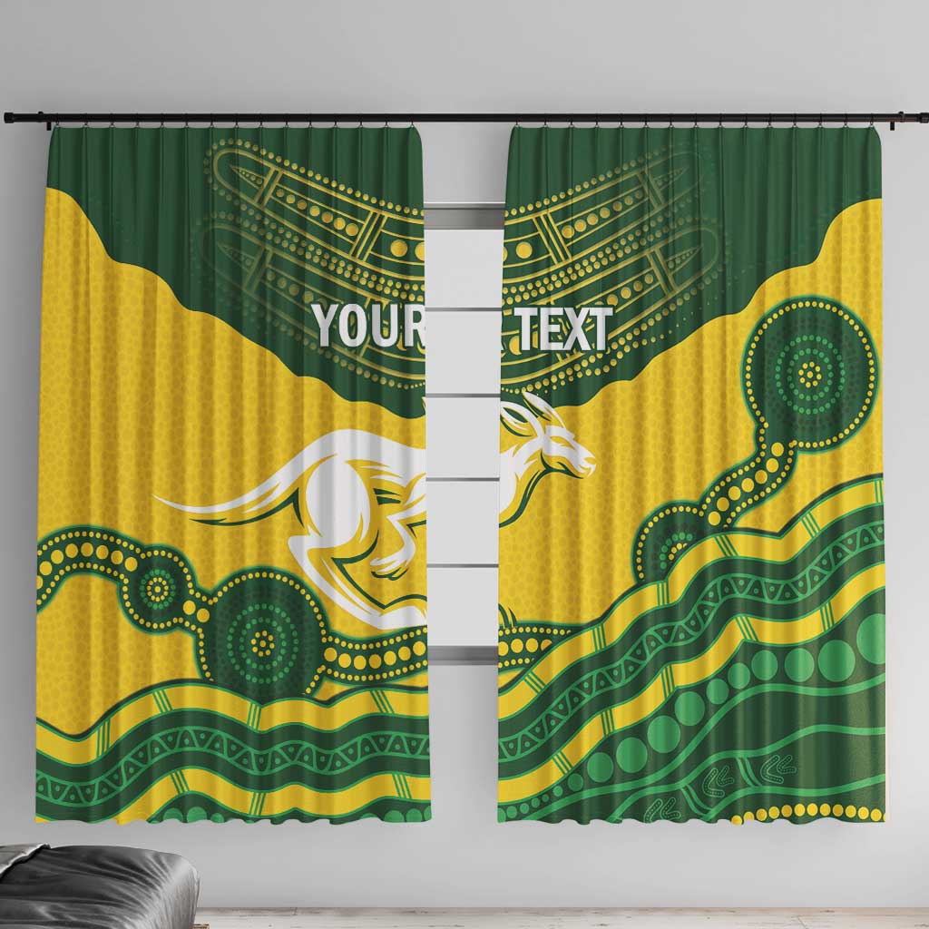 Custom Australia Hockeyroos Window Curtain Aussie Kangaroo Indigenous Art