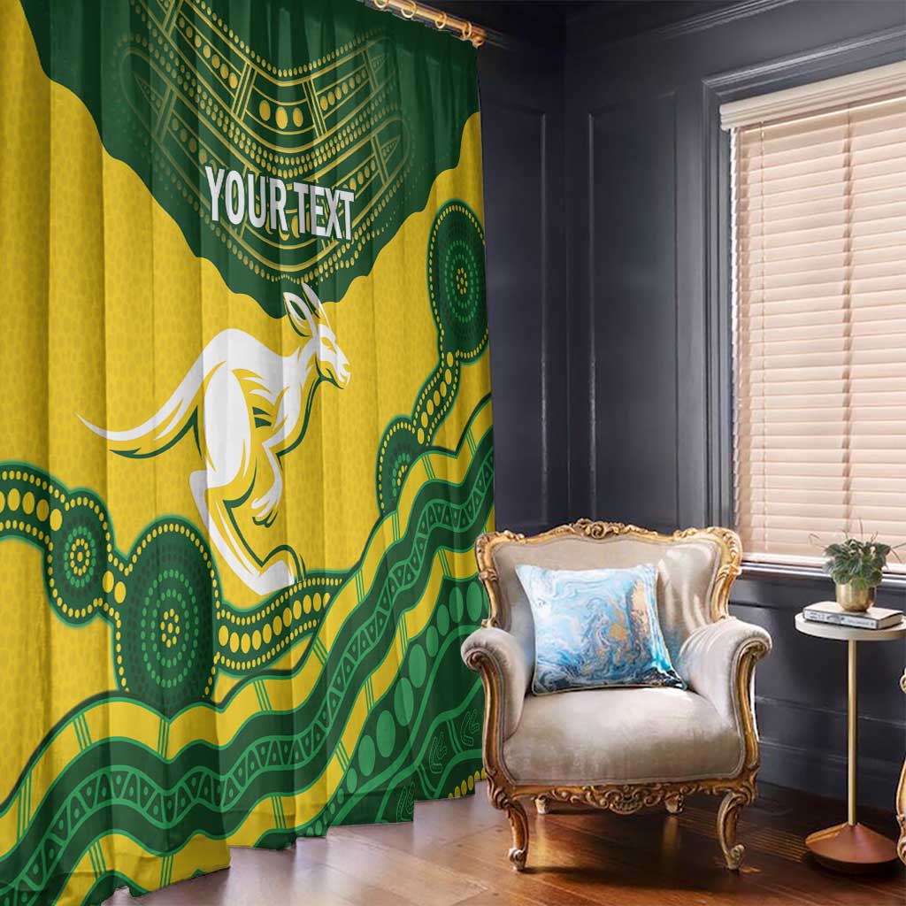 Custom Australia Hockeyroos Window Curtain Aussie Kangaroo Indigenous Art