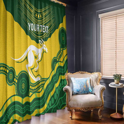 Custom Australia Hockeyroos Window Curtain Aussie Kangaroo Indigenous Art