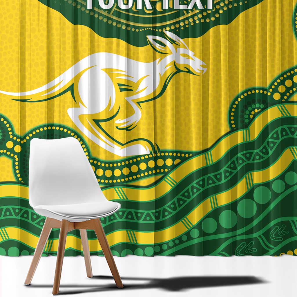 Custom Australia Hockeyroos Window Curtain Aussie Kangaroo Indigenous Art