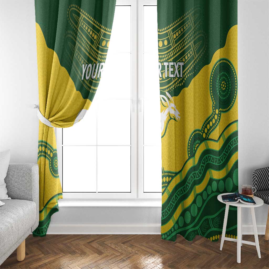Custom Australia Hockeyroos Window Curtain Aussie Kangaroo Indigenous Art