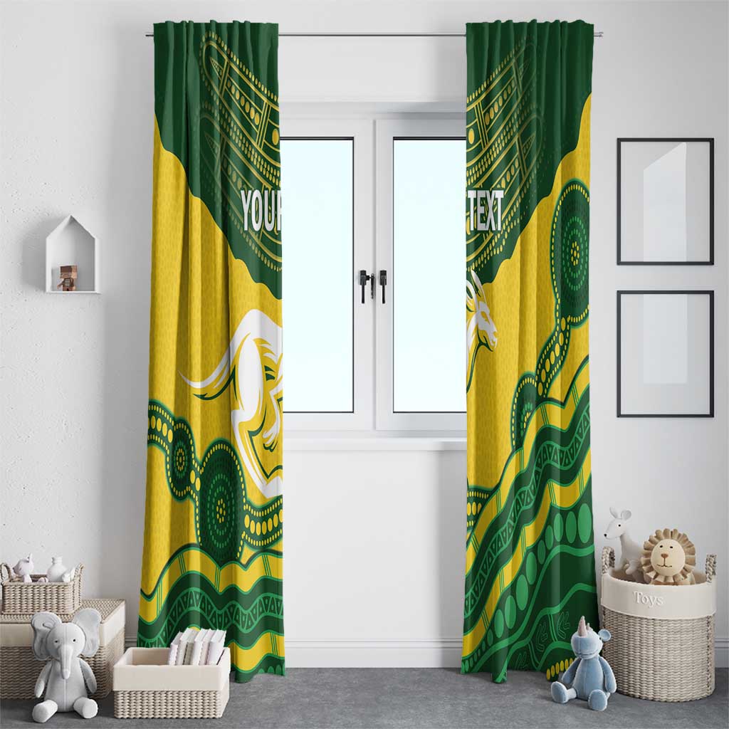 Custom Australia Hockeyroos Window Curtain Aussie Kangaroo Indigenous Art