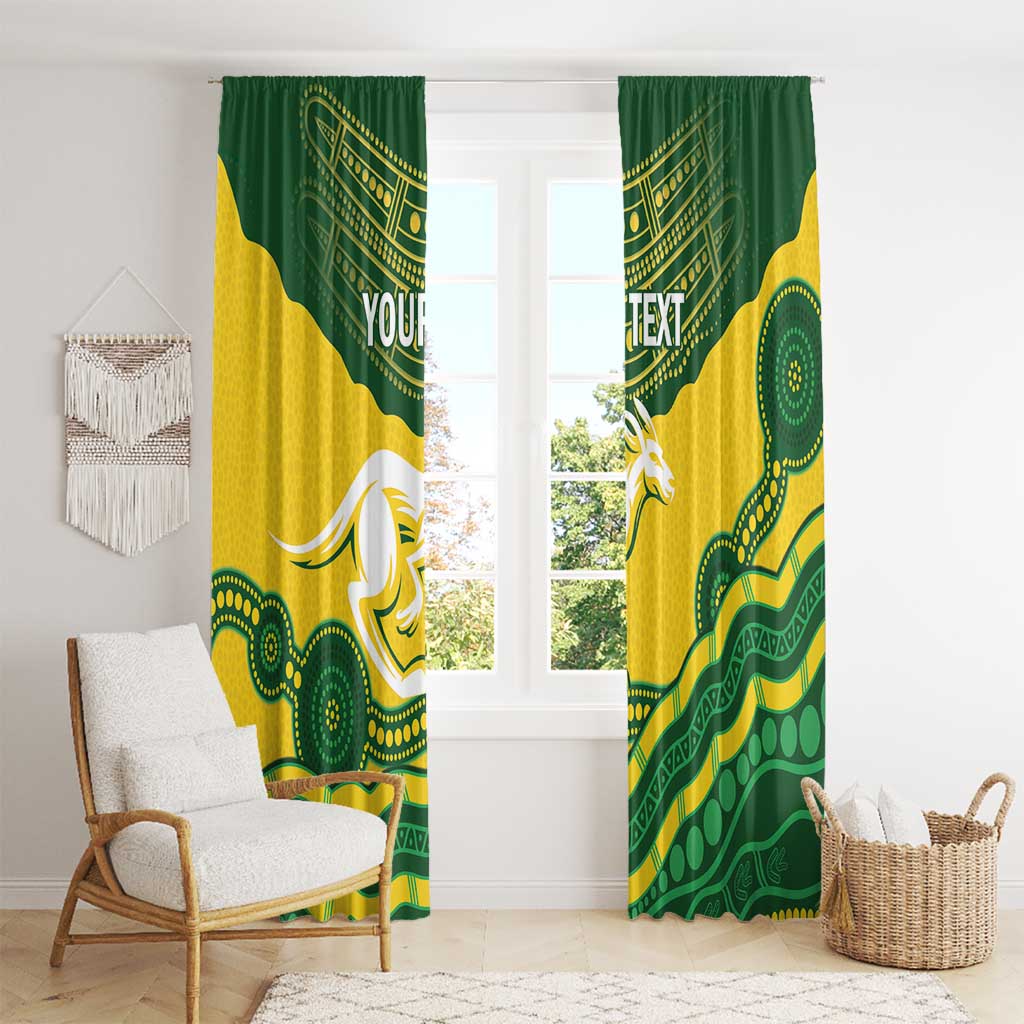 Custom Australia Hockeyroos Window Curtain Aussie Kangaroo Indigenous Art