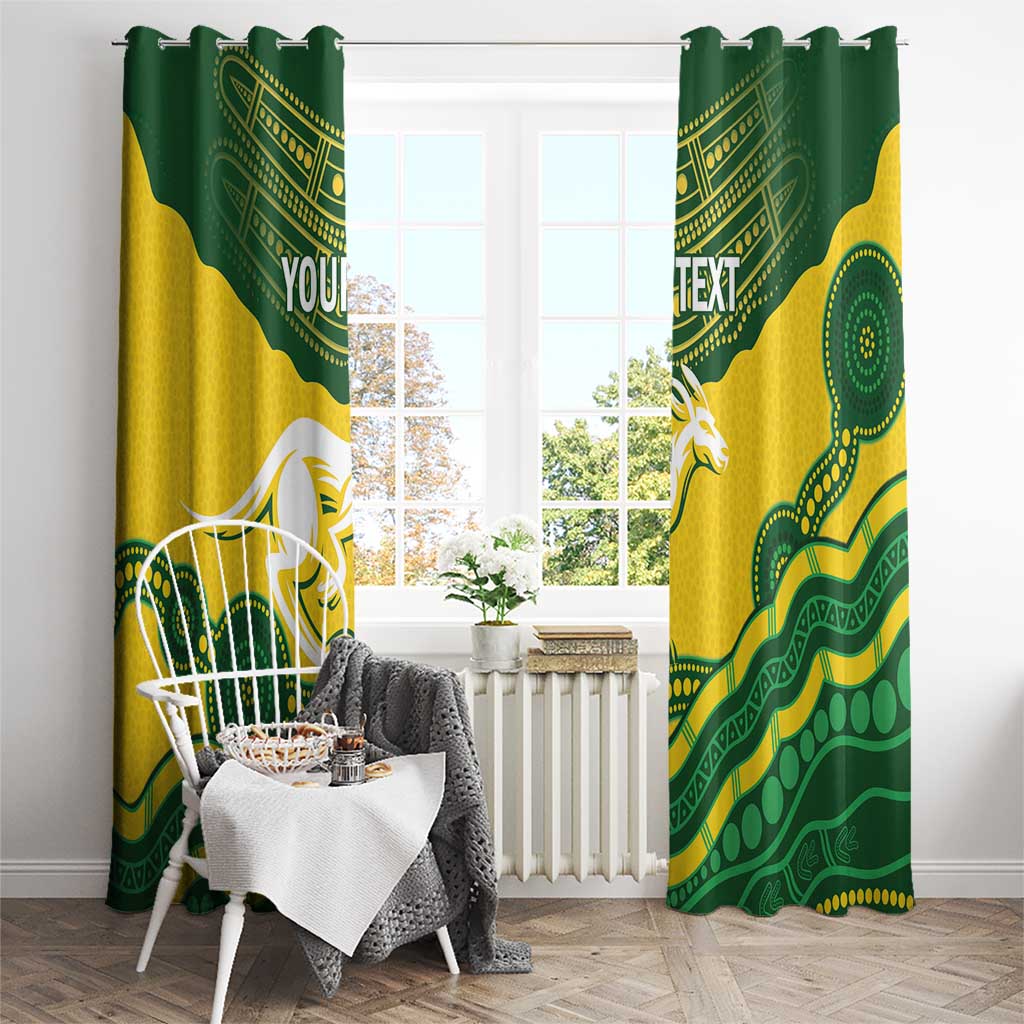 Custom Australia Hockeyroos Window Curtain Aussie Kangaroo Indigenous Art