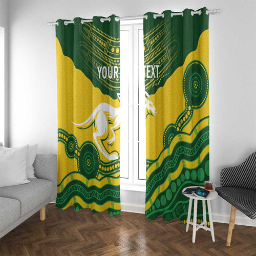 Custom Australia Hockeyroos Window Curtain Aussie Kangaroo Indigenous Art