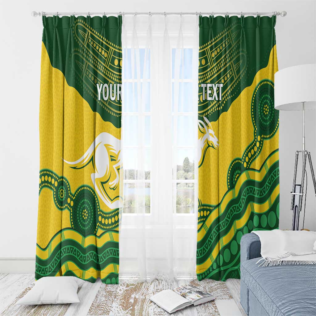 Custom Australia Hockeyroos Window Curtain Aussie Kangaroo Indigenous Art