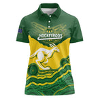 Custom Australia Hockeyroos Women Polo Shirt Aussie Kangaroo Indigenous Art