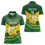 Custom Australia Hockeyroos Women Polo Shirt Aussie Kangaroo Indigenous Art