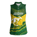 Custom Australia Hockeyroos Women Sleeveless Polo Shirt Aussie Kangaroo Indigenous Art
