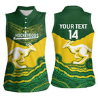 Custom Australia Hockeyroos Women Sleeveless Polo Shirt Aussie Kangaroo Indigenous Art